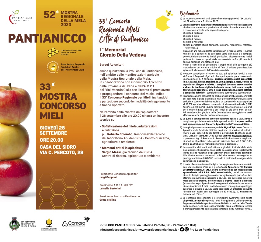 33o Concorso Regionale Mieli Citta di Pantianicco